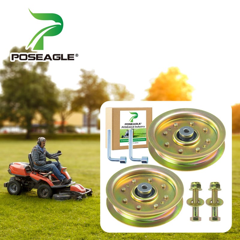 POSEAGLE 2 Pack 756-04129b Idler Pulley 4.25 Replaces MTD/Cub Cadet/Troy-Bilt 753-08171 756-04129 756-04129B 756-04129C 956-04129 for CC760 CC760ES FMZ50 M79GF SLT5400 LT1700 LT942G Lawn Mower Decks - Image 2